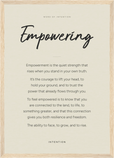 Empowering Word of Intention Framed print A3 (29.7 x 42 cm) Wood frame Linen paper