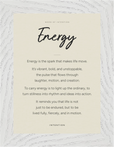 Energy Word of Intention Framed print 13x18 cm / 5x7″ White frame Linen paper