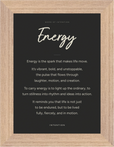 Energy Word of Intention Framed print 13x18 cm / 5x7″ Wood frame Carbon paper