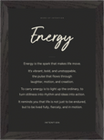 Energy Word of Intention Framed print 21x29.7 cm / 8x12" Black frame Carbon paper