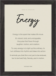 Energy Word of Intention Framed print 21x29.7 cm / 8x12" Black frame Linen paper