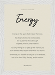 Energy Word of Intention Framed print 21x29.7 cm / 8x12" White frame Linen paper