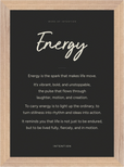 Energy Word of Intention Framed print 21x29.7 cm / 8x12" Wood frame Carbon paper