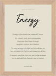 Energy Word of Intention Framed print 21x29.7 cm / 8x12" Wood frame Linen paper