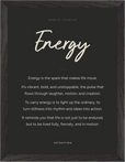 Energy Word of Intention Framed print 30x40 cm / 12x16″ Black frame Carbon paper