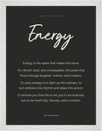 Energy Word of Intention Framed print 30x40 cm / 12x16″ White frame Carbon paper