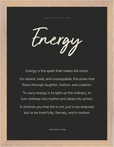 Energy Word of Intention Framed print 30x40 cm / 12x16″ Wood frame Carbon paper