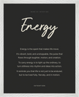 Energy Word of Intention Framed print 40x50 cm / 16x20″ White frame Carbon paper