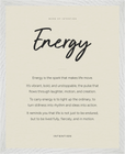 Energy Word of Intention Framed print 40x50 cm / 16x20″ White frame Linen paper