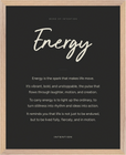 Energy Word of Intention Framed print 40x50 cm / 16x20″ Wood frame Carbon paper