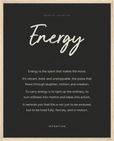 Energy Word of Intention Framed print 40x50 cm / 16x20″ Wood frame Carbon paper