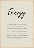Energy Word of Intention Framed print 50x70 cm / 20x28″ Wood frame Linen paper