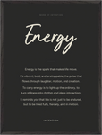 Energy Word of Intention Framed print 60x80 cm / 24x32″ Black frame Carbon paper