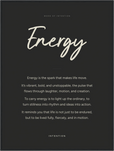 Energy Word of Intention Framed print 60x80 cm / 24x32″ Black frame Carbon paper