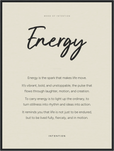Energy Word of Intention Framed print 60x80 cm / 24x32″ Black frame Linen paper