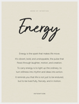 Energy Word of Intention Framed print 60x80 cm / 24x32″ White frame Linen paper