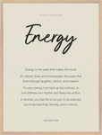 Energy Word of Intention Framed print 60x80 cm / 24x32″ Wood frame Linen paper