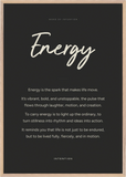 Energy Word of Intention Framed print 70x100 cm / 28x40″ Wood frame Carbon paper