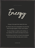 Energy Word of Intention Framed print A1 (59.4 x 84.1 cm) Black frame Carbon paper