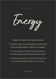 Energy Word of Intention Framed print A1 (59.4 x 84.1 cm) Black frame Carbon paper