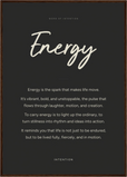 Energy Word of Intention Framed print A1 (59.4 x 84.1 cm) Dark wood frame Carbon paper