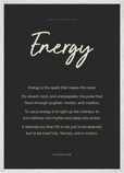 Energy Word of Intention Framed print A1 (59.4 x 84.1 cm) White frame Carbon paper