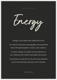 Energy Word of Intention Framed print A1 (59.4 x 84.1 cm) White frame Carbon paper