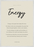 Energy Word of Intention Framed print A1 (59.4 x 84.1 cm) White frame Linen paper