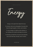 Energy Word of Intention Framed print A1 (59.4 x 84.1 cm) Wood frame Carbon paper
