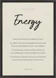 Energy Word of Intention Framed print A2 (42 x 59.4 cm) Black frame Linen paper