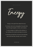 Energy Word of Intention Framed print A2 (42 x 59.4 cm) White frame Carbon paper