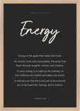 Energy Word of Intention Framed print A2 (42 x 59.4 cm) Wood frame Carbon paper