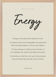 Energy Word of Intention Framed print A2 (42 x 59.4 cm) Wood frame Linen paper