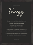 Energy Word of Intention Framed print A3 (29.7 x 42 cm) Black frame Carbon paper