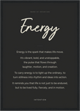 Energy Word of Intention Framed print A3 (29.7 x 42 cm) Black frame Carbon paper