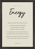 Energy Word of Intention Framed print A3 (29.7 x 42 cm) Black frame Linen paper
