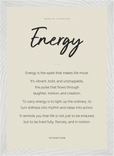 Energy Word of Intention Framed print A3 (29.7 x 42 cm) White frame Linen paper