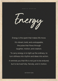 Energy Word of Intention Framed print A3 (29.7 x 42 cm) Wood frame Carbon paper