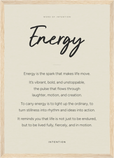Energy Word of Intention Framed print A3 (29.7 x 42 cm) Wood frame Linen paper