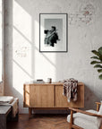 Everyday Hero Framed print 50x70 cm / 20x28″ Black frame in interior