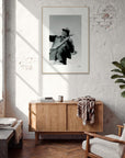 Everyday Hero Framed print 70x100 cm / 28x40″ Wood frame in interior