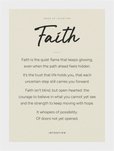 Faith Word of Intention Framed print 13x18 cm / 5x7″ White frame Linen paper