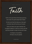 Faith Word of Intention Framed print 21x29.7 cm / 8x12" Dark wood frame Carbon paper