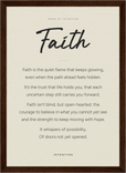 Faith Word of Intention Framed print 21x29.7 cm / 8x12" Dark wood frame Linen paper