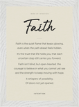 Faith Word of Intention Framed print 21x29.7 cm / 8x12" White frame Linen paper