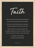 Faith Word of Intention Framed print 21x29.7 cm / 8x12" Wood frame Carbon paper