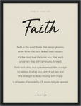 Faith Word of Intention Framed print 30x40 cm / 12x16″ Black frame Linen paper