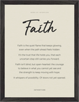 Faith Word of Intention Framed print 30x40 cm / 12x16″ Black frame Linen paper