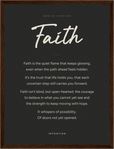 Faith Word of Intention Framed print 30x40 cm / 12x16″ Dark wood frame Carbon paper