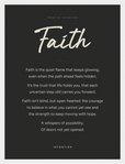 Faith Word of Intention Framed print 30x40 cm / 12x16″ White frame Carbon paper